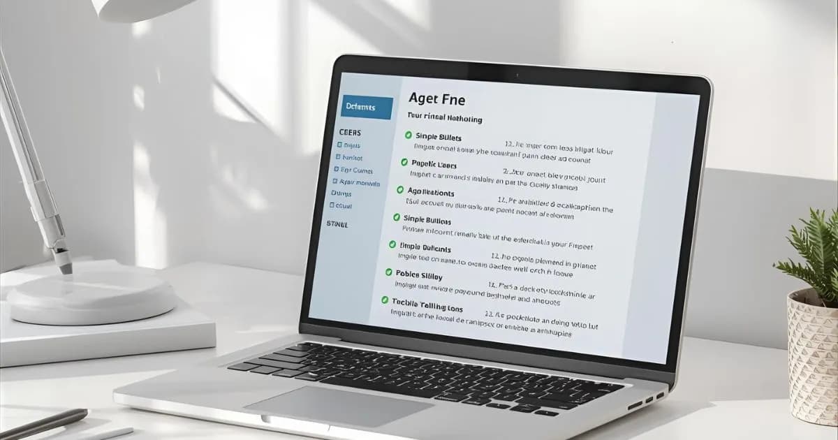 Laptop showing an ATS-friendly resume checklist